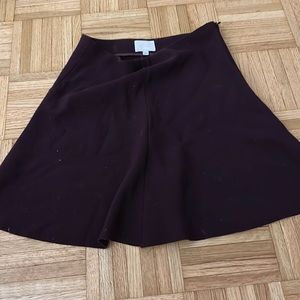 Wilfred burgundy wine flare mini skirt 4